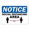 Signmission Coronavirus, Social Distancing Area, 10in X 7in Rigid Plastic, 7" H, 10" W, Social Distancing Area OS-NS-P-710-255942 - alternate 1